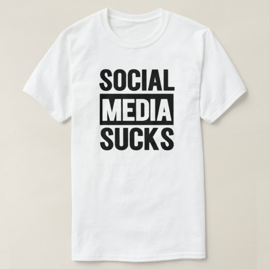 SOCIALE MEDIA SUCKS | SOCIALE MEDIA ANTI T-SHIRT (Design voorkant)