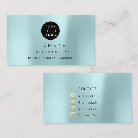 Sociale media TwitterYouTubeInstagraFaceFB Aqua Visitekaartje (Voorkant / Achterkant)
