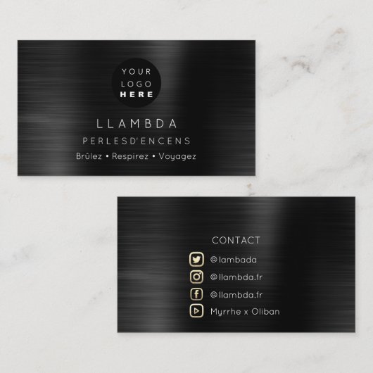 Sociale media TwitterYouTubeInstagraFaceFB Black Visitekaartje (Voorkant / Achterkant)