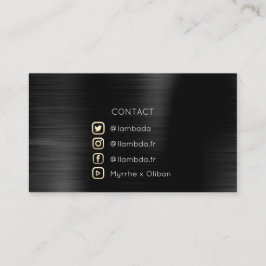 Sociale media TwitterYouTubeInstagraFaceFB Black Visitekaartje
