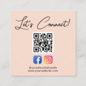 Sociale media verbinden met ons Custom Professiona Vierkante Visitekaartje (Achterkant)