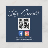 Sociale media verbinden met ons Custom Professiona Vierkante Visitekaartje (Achterkant)