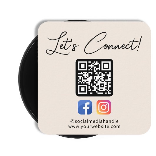 Sociale media verbinden met ons Custom Professiona Vierkante Visitekaartje