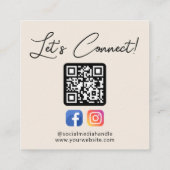 Sociale media verbinden met ons Custom Professiona Vierkante Visitekaartje (Achterkant)