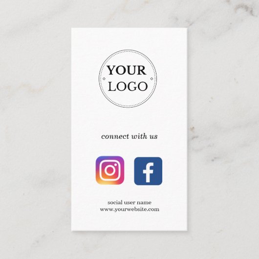 Sociale media verbinden met ons visitekaartje (Voorkant)