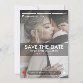 Sociale Media Verhaal Post Foto Huwelijk Save The Date