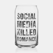 Sociale media vermoordde romantiek blikvorm glas (Achterkant)