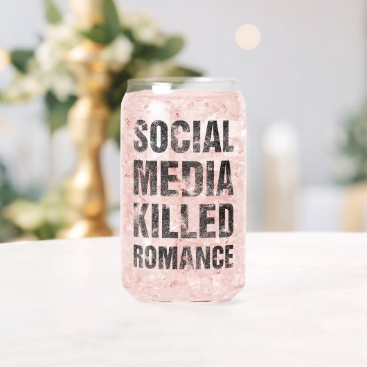 Sociale media vermoordde romantiek blikvorm glas (Insitu (Huwelijk))