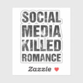 Sociale media vermoordden romantiek sticker (Vel)
