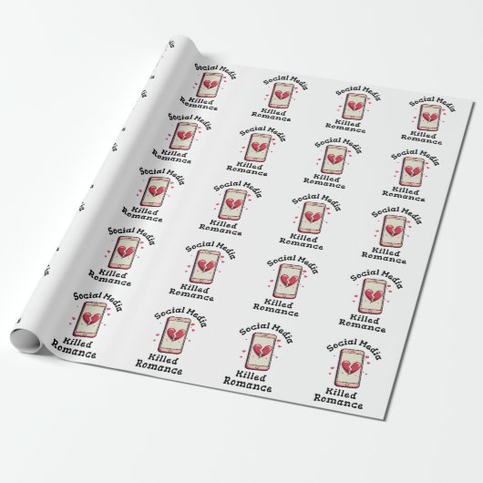 Sociale media verwoestten romantiek cadeaupapier (Uitgerold)