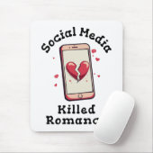 Sociale media verwoestten romantiek muismat (Met muis)