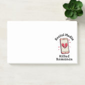 Sociale media verwoestten romantiek post-it® notes (Kantoor)
