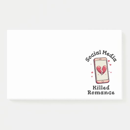 Sociale media verwoestten romantiek post-it® notes (Voorkant)