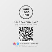Sociale media voor bedrijfs-Logo QR-code Raamsticker (Vel)