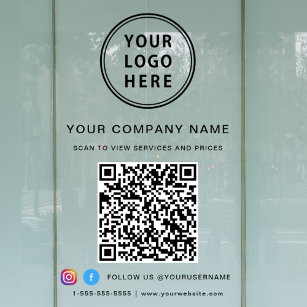 Sociale media voor bedrijfs-Logo QR-code Raamsticker