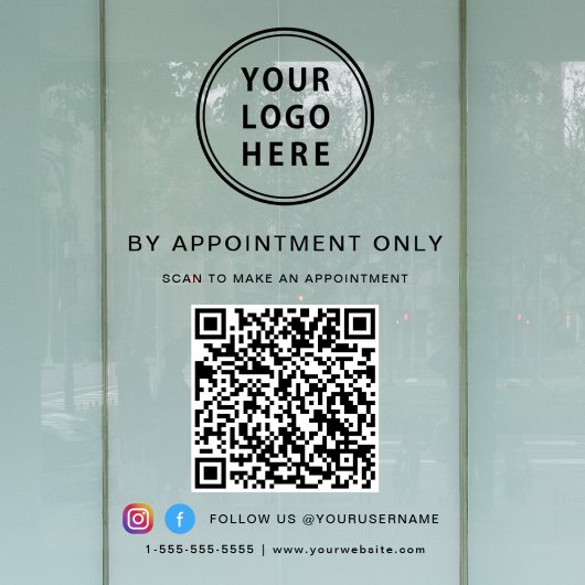 Sociale media voor bedrijfs-Logo QR-code Raamsticker