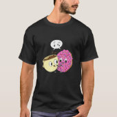 Sociale media voor een donut en koffie t-shirt (Voorkant)