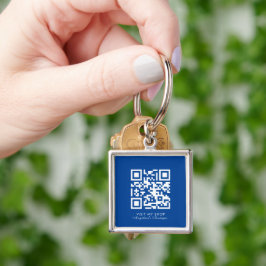 Sociale media Zakelijke Logo QR-code Boutique Blue Sleutelhanger