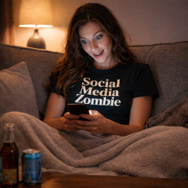 Sociale media zombie t-shirt
