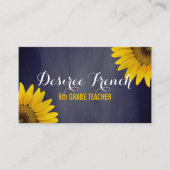 Sociale media | Zonnebloemen Chalkboard leraar Visitekaartje (Voorkant)