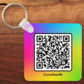 Sociale mediaplein QR-code Aluminium op maat Sleutelhanger (Voorkant)