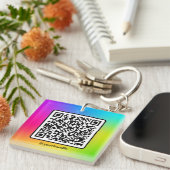 Sociale mediaplezier QR-code Acrylisch gepersonali Sleutelhanger (Voorkant Rechts)