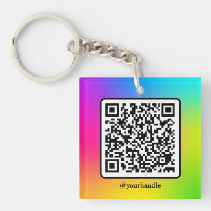 Sociale mediaplezier QR-code Acrylisch gepersonali Sleutelhanger