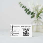 Sociale mediasymbolen QR-code logo of foto Visitekaartje (Staand voorkant)