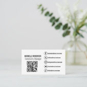 Sociale mediasymbolen qr code visitekaartje (Staand voorkant)