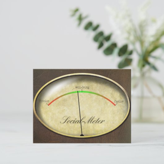 Sociale meter briefkaart (Staand voorkant)