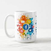 Sociale netwerk pictogrammen koffiemok (Links)