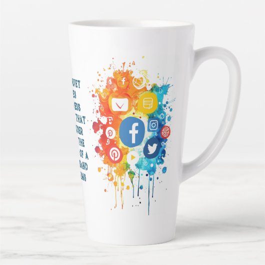 Sociale netwerk pictogrammen latte mok (Rechts)