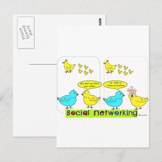 Sociale netwerken briefkaart (Voorkant / Achterkant)