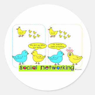 Sociale netwerken ronde sticker