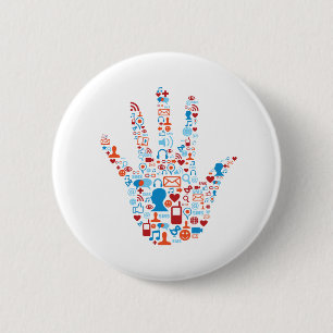 Sociale netwerkhandleiding ronde button 5,7 cm