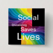 sociale onthouding redt levens vierkante button 5,1 cm (Voorkant)