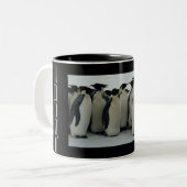 Sociale pinguïns tweekleurige koffiemok (Voorkant links)