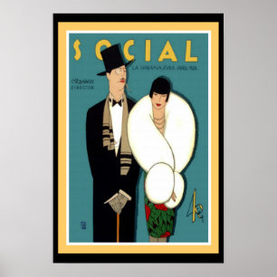 Sociale Poster La Habana Art Deco 13 x 19