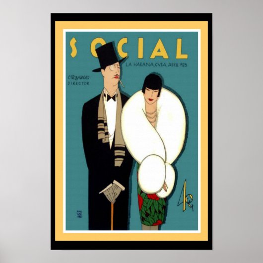Sociale Poster La Habana Art Deco 13 x 19 (Voorkant)