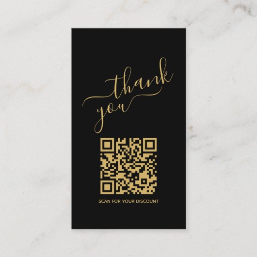 Sociale QR code goud dank u Kaart invoegen (Voorkant)