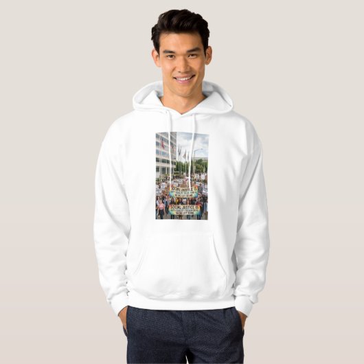 Sociale rechtvaardigheid hoodie (Voorkant volledig)
