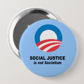 Sociale rechtvaardigheid is geen socialisme ronde button 4,0 cm (Voorkant /achterkant)