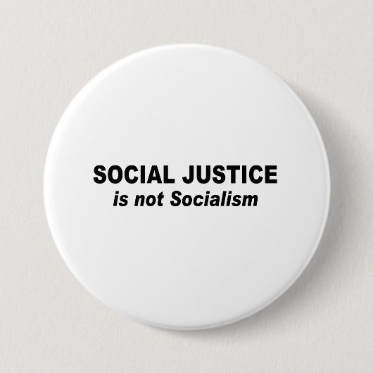Sociale rechtvaardigheid is geen socialisme ronde button 7,6 cm (Voorkant)