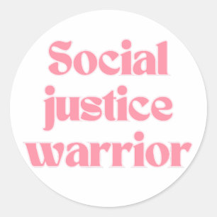 Sociale Rechtvaardigheid Krijger Schattig Meisjesa Ronde Sticker