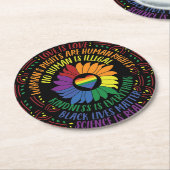 Sociale rechtvaardigheid Word Art Ronde Kartonnen Onderzetter (Gebogen)