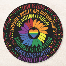 Sociale rechtvaardigheid Word Art Ronde Kartonnen Onderzetter