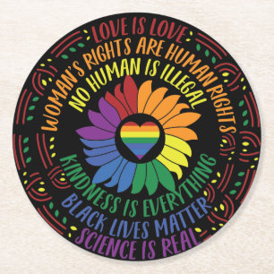 Sociale rechtvaardigheid Word Art Ronde Kartonnen Onderzetter