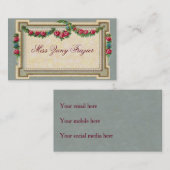 Sociale Roepkaart, Antiek Rozen Contactkaartje (Voorkant / Achterkant)