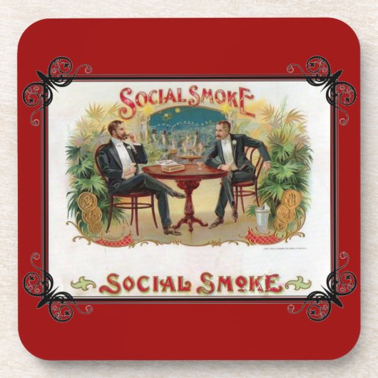 Sociale rook bier onderzetter (Voorkant)