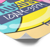 Sociale school voor strand PTO-vlieger en sjabloon Poster (Hoek)